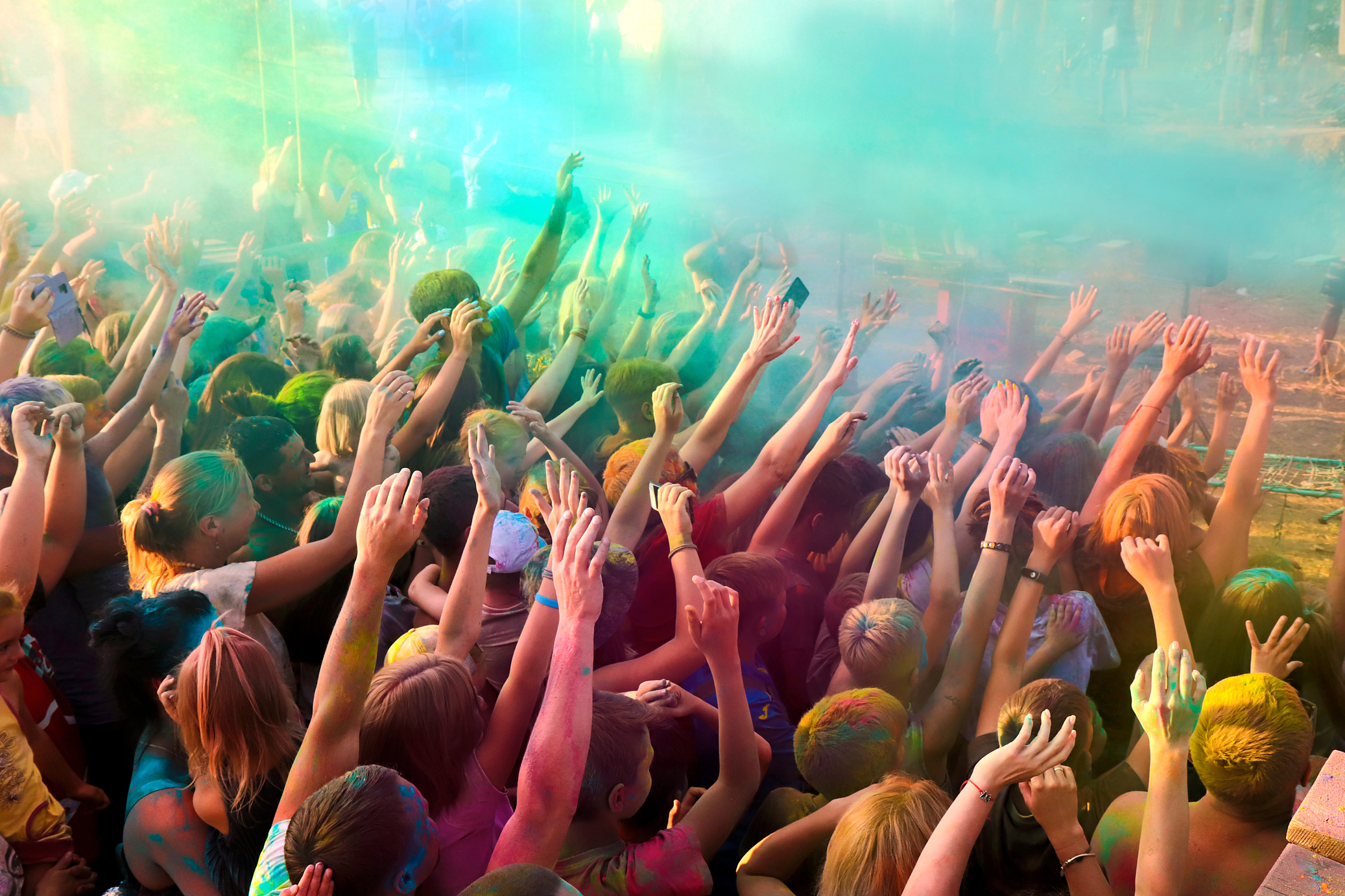 Group Of People Raising Their Hands